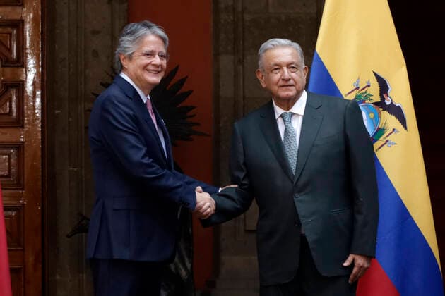 Mexico City, Andres Manuel Lopez Obrador receives Guillermo Lasso