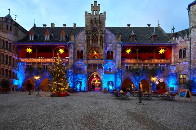 Lower Saxony, Light and Music Installation Winter Fairy Tale at Marienburg Castle in Pattensen
