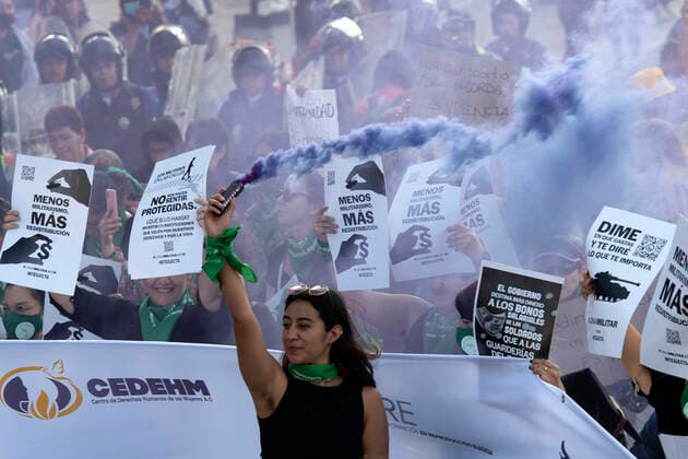 Mexico, Protest on the Day against Violence against Women in Mexico City