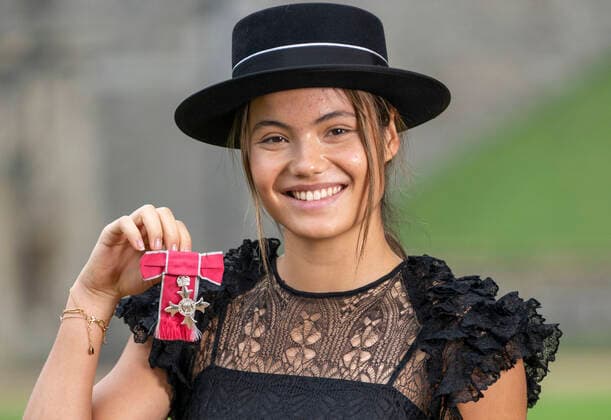 Windsor Castle, tennis player Emma Raducanu awarded MBE Order of Merit