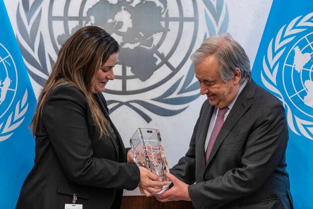 New York, UN Secretary-General Guterres receives PALCUS Humanitarian Leadership Award