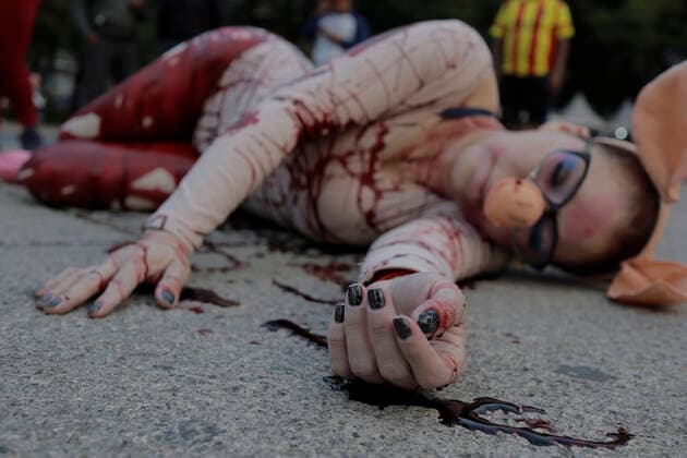Mexico, protest action by animal welfare activists of the organisation Animal Save