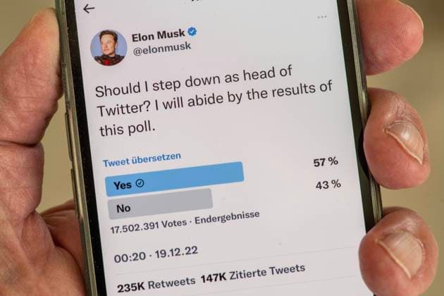 Twitter users vote for resignation of Elon Musk
