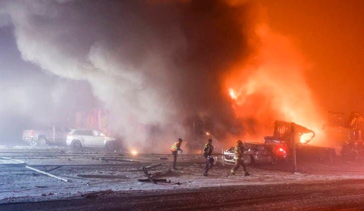 Winter Storm in Canada, Serious Road Accident in Alberta