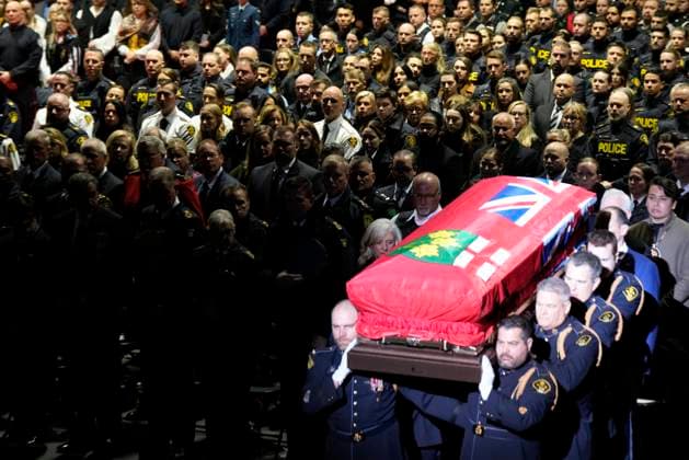 Canada, funeral service for shot and killed police officer Grzegorz Greg Pierzchala in Barrie, Ontario