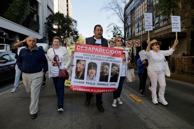 Mexico, protest by relatives of missing persons in Mexico City