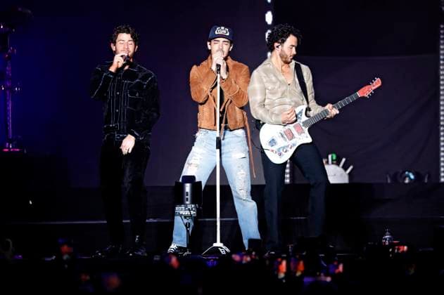Jonas Brothers performance before the College Football Playoff National Championship in Los Angeles.