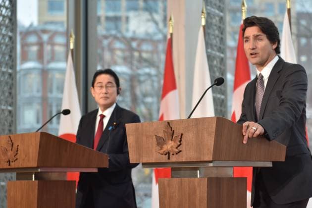 Canada, Justin Trudeau meets Fumio Kishida in Ottawa