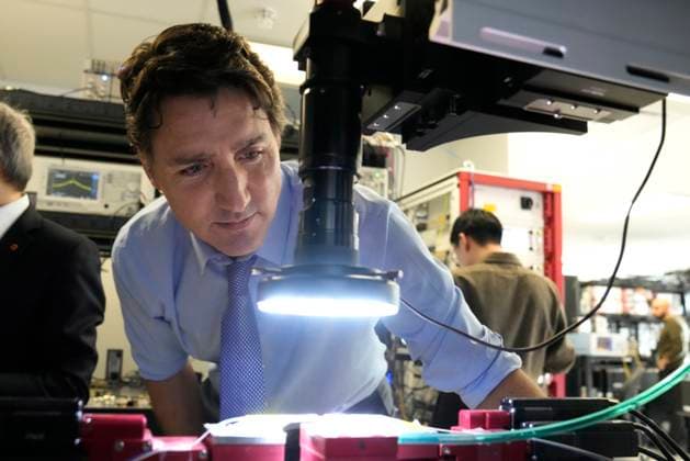 Canada, Justin Trudeau visits Xanadu Quantum Technologies chip factory in Toronto