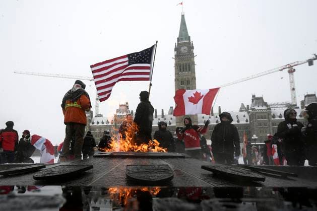 Canada, anniversary of the Freedom Convoy protests in Ottawa