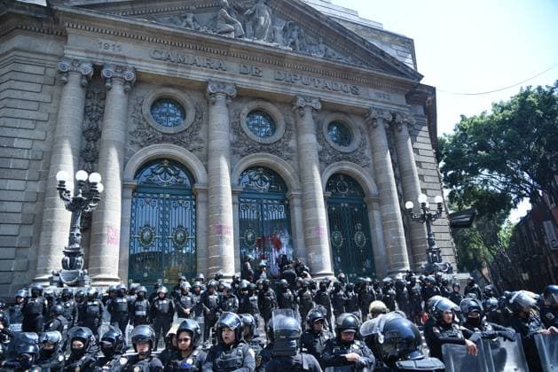 Mexico, transgender groups protest outside Congress in Mexico City