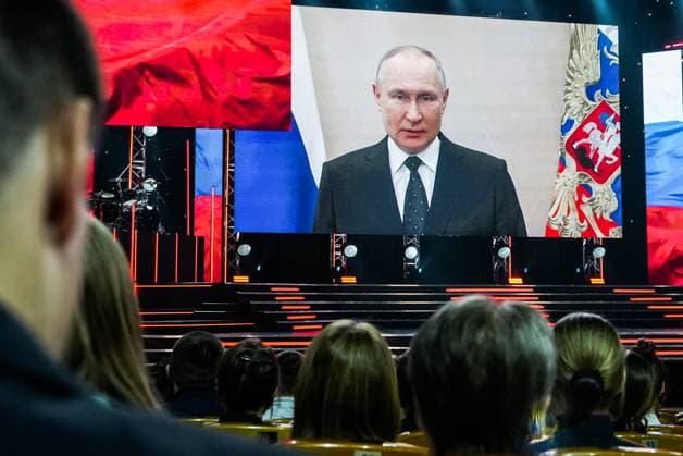 Moscow, Vladimir Putin Video Address at Concert for the Day of the Defender of the Fatherland