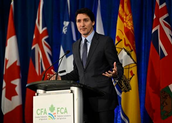 Canada, Justin Trudeau at the Annual General Meeting of the Federation of Agriculture in Ottawa