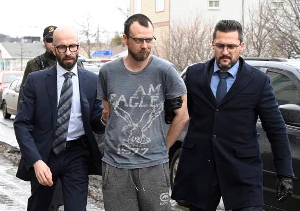 Canada, Steeve Gagnon on his way to a court date after rampage in Amqui