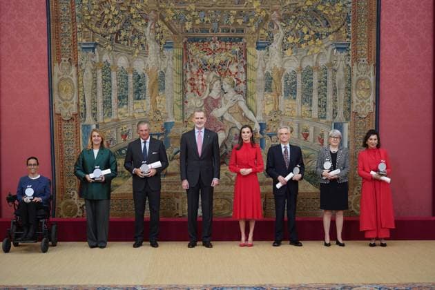 Felipe and Letizia of Spain during the award ceremony in Madrid