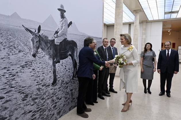 Queen Mathilde of Belgium visits the Museum of Art & History in Brussels