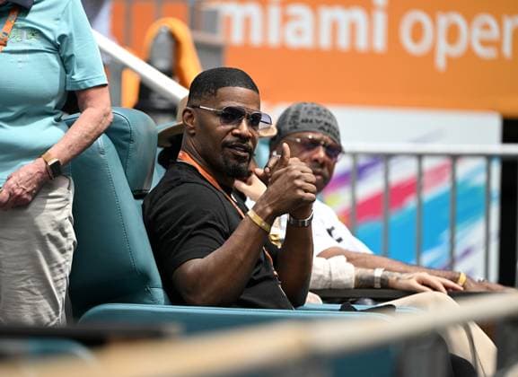 Jamie Foxx attends tennis match in Miami
