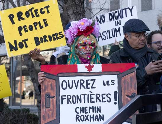 Canada, refugees protest in Montreal