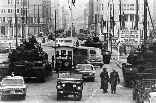 Tank standoff at Checkpoint Charlie in Berlin: 65th anniversary on 26 October