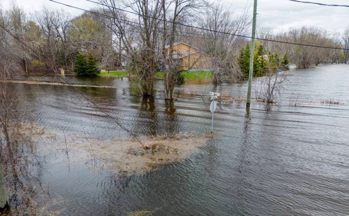 Canada, Flooding due to high water of the Ottawa River in Rigaud
