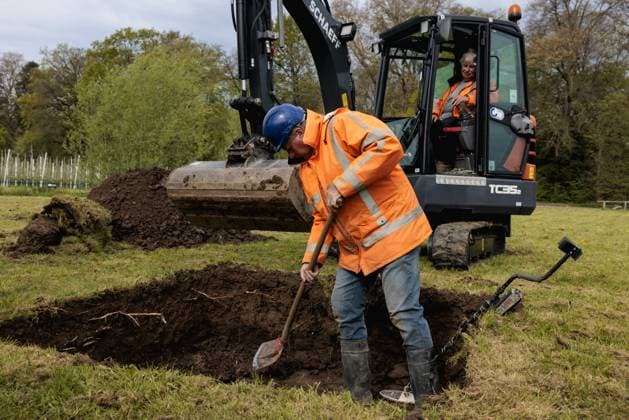 Netherlands, staff of the Kesteren History Circle search for alleged Nazi treasure