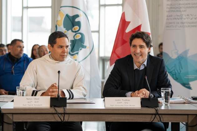 Canada, Justin Trudeau during Inuit-Crown Partnership Committee ICPC meeting in Nain