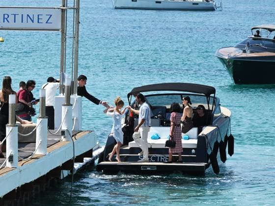 Cannes International Film Festival, guests in front of the Hotel Martinez