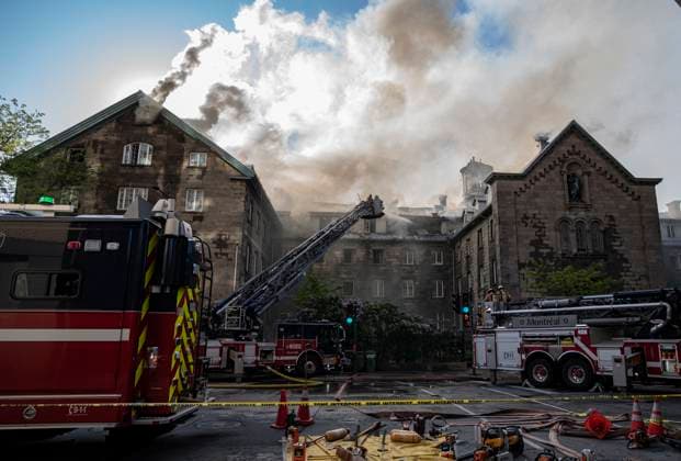 Canada, Fire at the Monastere du Bon Pasteur in Montreal
