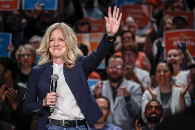 Canada, Rachel Notley election campaign in Calgary