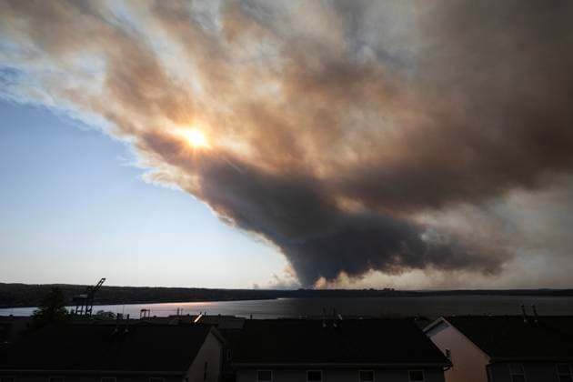 Canada, cloud of smoke over Halifax