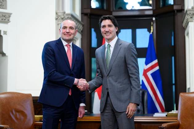 Canada, Justin Trudeau receives Gudni Johannesson in Ottawa