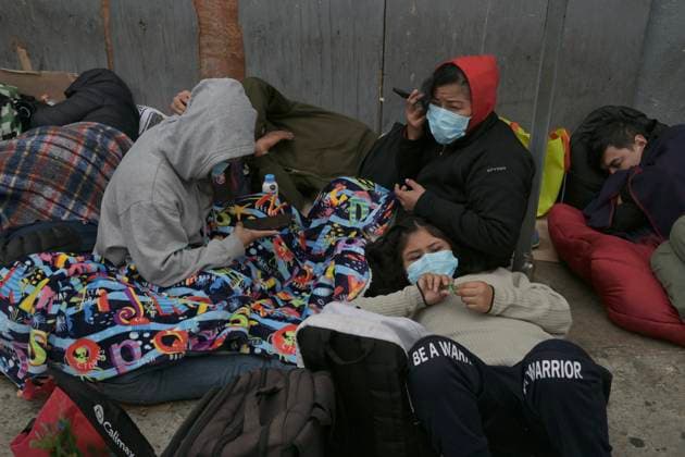 Mexico, refugees from Central America at the US border in Tijuana