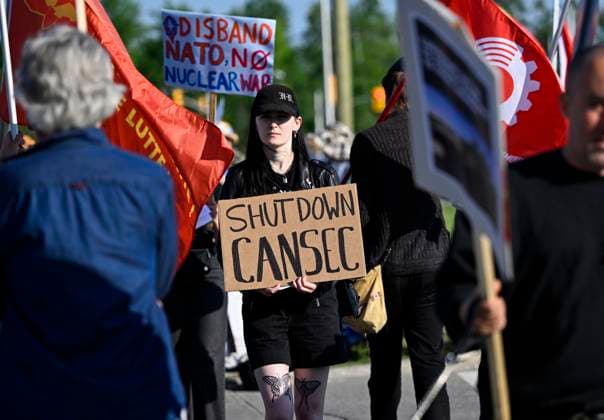 Canada, protests against Cansec arms fair in Ottawa