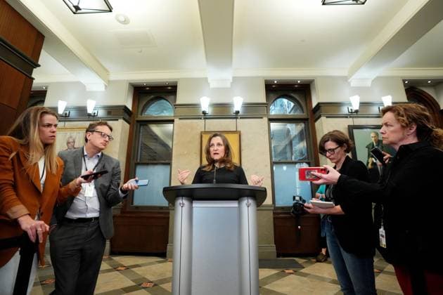 Canada, Chrystia Freeland Press Conference in Ottawa