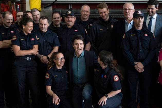 Canada, Prime Minister Justin Trudeau visits firefighters in Hammonds Plains and in Tantallon