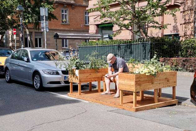 Rhineland-Palatinate, Parklets in the New Town of Mainz - Model Action Car-Free City