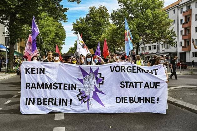 Berlin, protests against Rammstein concert