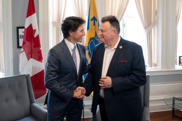 Canada, Justin Trudeau meets Mike Savage in Halifax