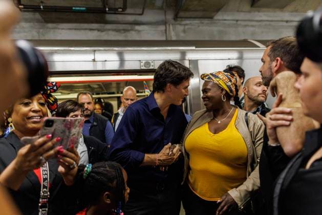 Canada, Justin Trudeau visits Toronto underground station
