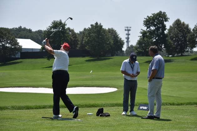 USA, Donald Trump plays golf in Bedminster