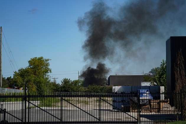 Canada, fire in industrial area near Toronto