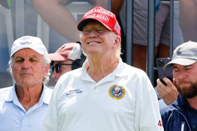 USA, Donald Trump at LIV Golf Tournament in Bedminster, New Jersey