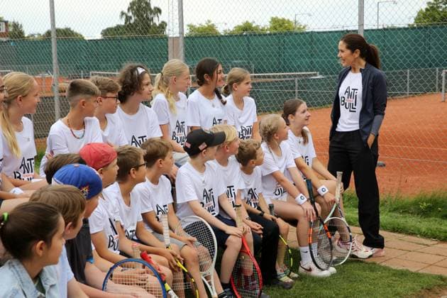 Princess Mary of Denmark visits Gladsaxe Tennis Club