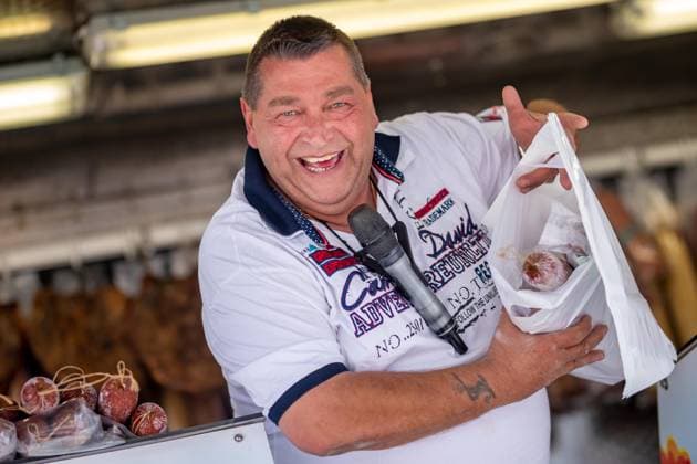 Market crier Joachim Pfaff known as Wurst-Achim died