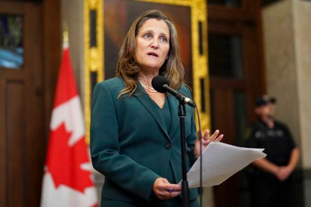 Canada, Chrystia Freeland Press Conference in Ottawa