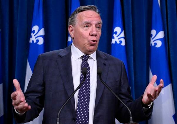 Canada, Quebec Premier Francois Legault Press Conference in Quebec City
