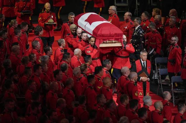 Canada, funeral service for police officer Rick O Brien killed in the line of duty in Langley