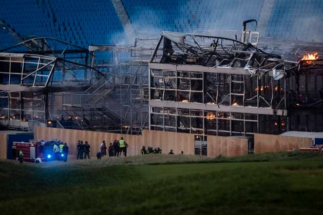 Italy, Fire at Marco Simone Golf and Country Club in Guidonia