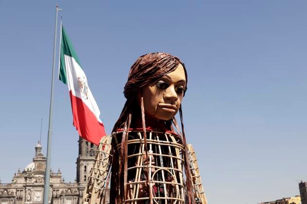 Mexico, giant puppet Little Amal in Mexico City