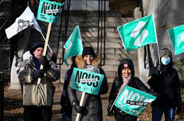 Canada, strike by public sector workers in Montreal